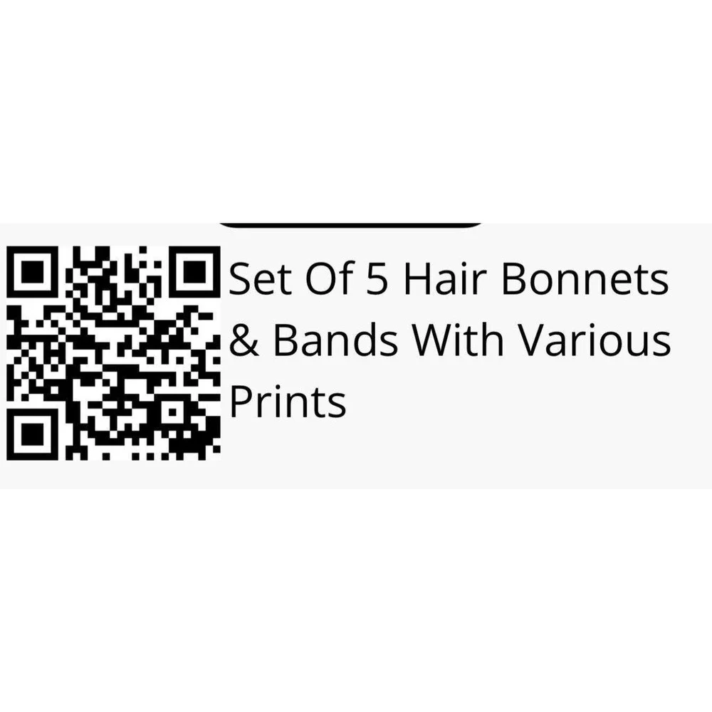 Set‎ Of 5 Hair Bonnets & Bands With Various Prints